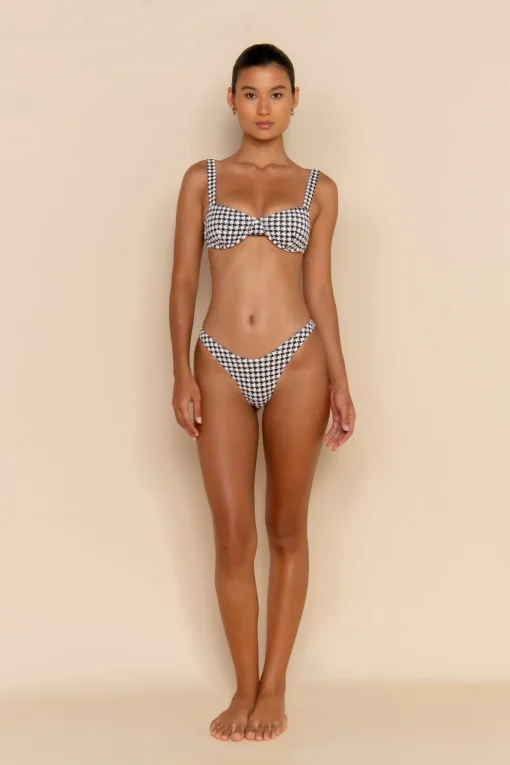 ESCAPE BRACUP TOP - HOUNDSTOOTH
