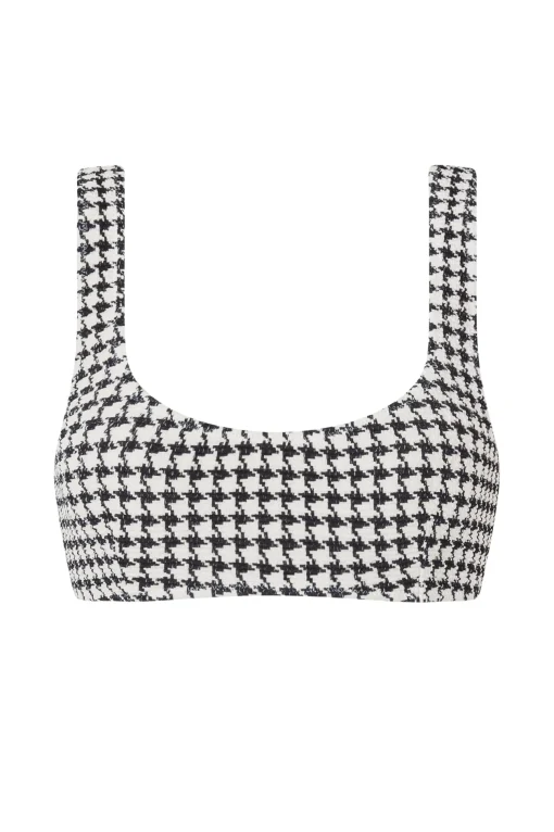 ESCAPE BRALETTE TOP - HOUNDSTOOTH