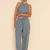 ISLA PANT - BLUE CHECK