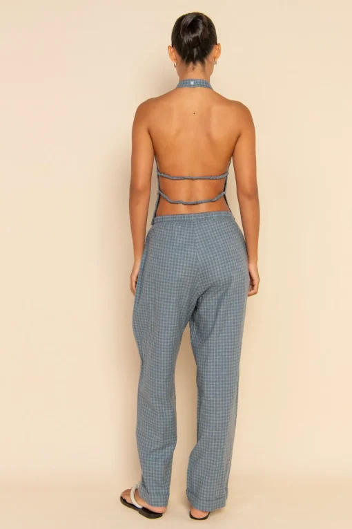 ISLA PANT - BLUE CHECK