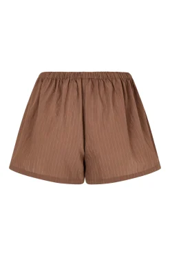 REMI SHORT - MOCHA PINSTRIPE