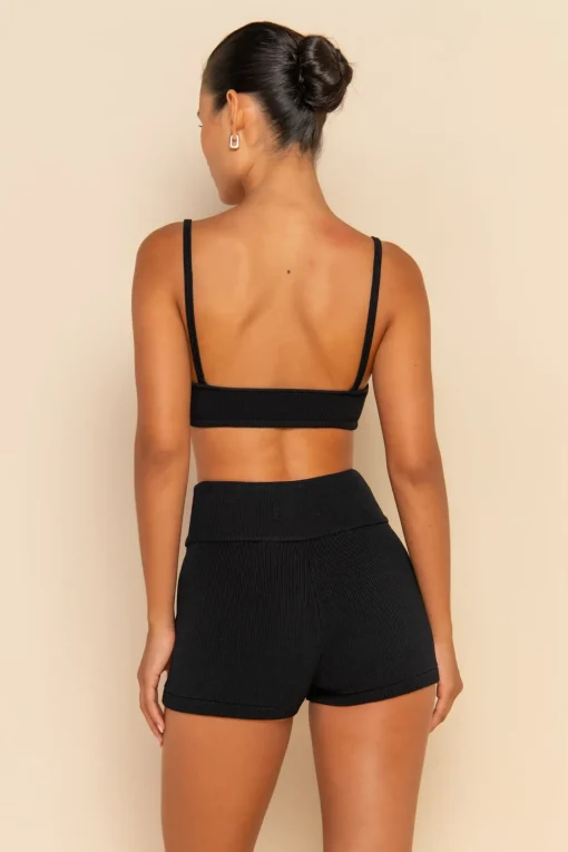 SOL KNIT CROP - BLACK